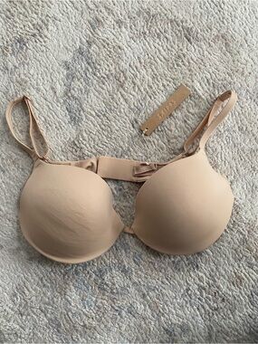 SKIMS custom fit plunge bra in clay 34C